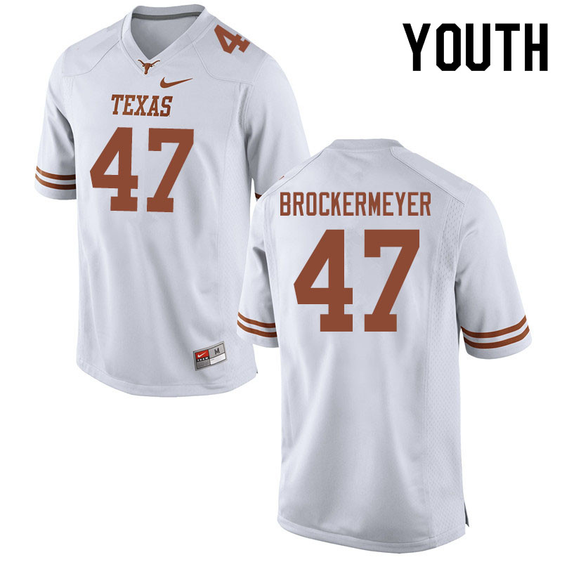 Youth #47 Luke Brockermeyer Texas Longhorns College Football Jerseys Sale-White